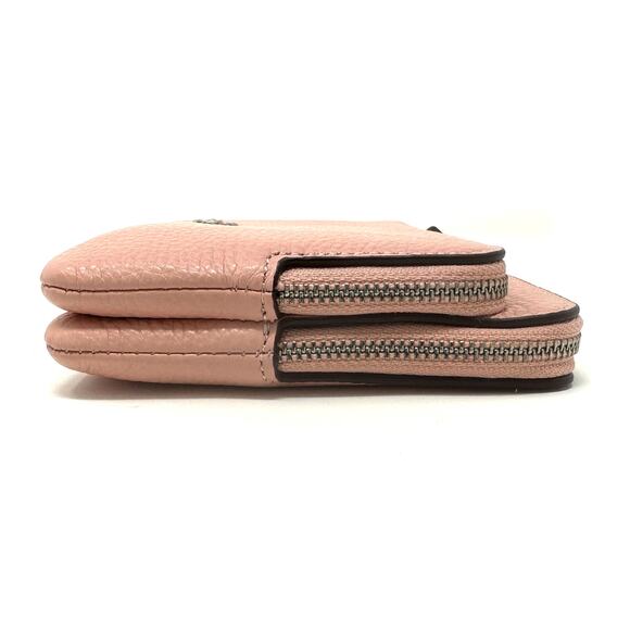Coach Double Zip Wallet in Light Pink Leather C5610 - Picture 7 of 9